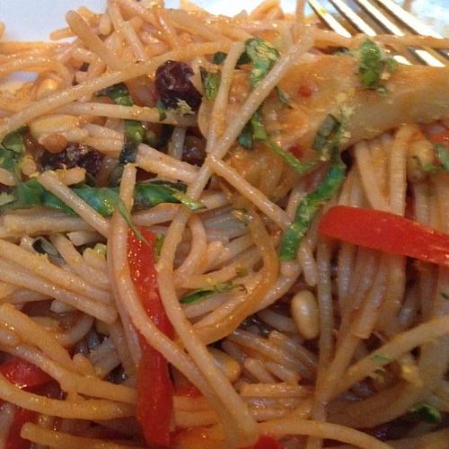 while wheat spicy pasta at Wynn Encore Hotel - Botero in Las Vegas