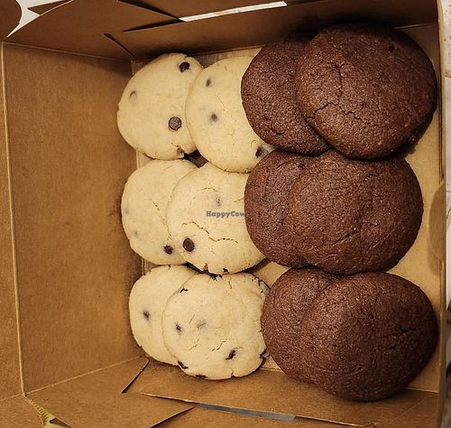 There's a new dessert every day. These are almond flour cookies with vegan chocolate chips at La Antropología de la Comida in Salinas