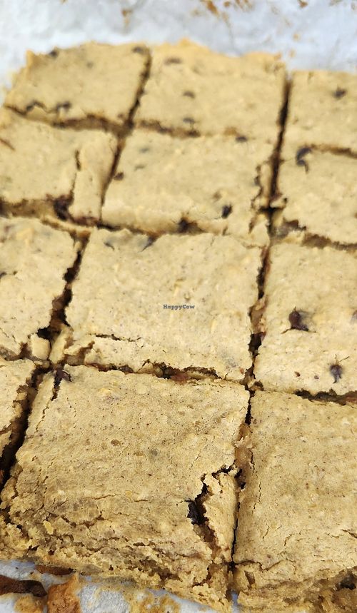 Chickpea blondie brownies with walnuts and vegan chocolate chips at La Antropología de la Comida in Salinas