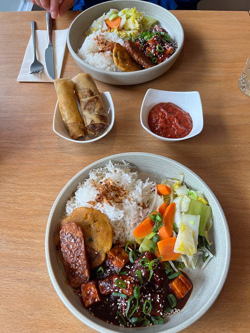 Nasi Campur – mixed plate. at Makan  in Freiburg
