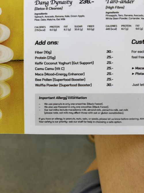 Add ons  at Cult.Thailand in Bangkok