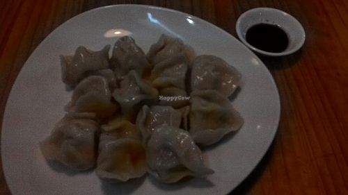 dumplings at Yummy Vegan House in Taipei
