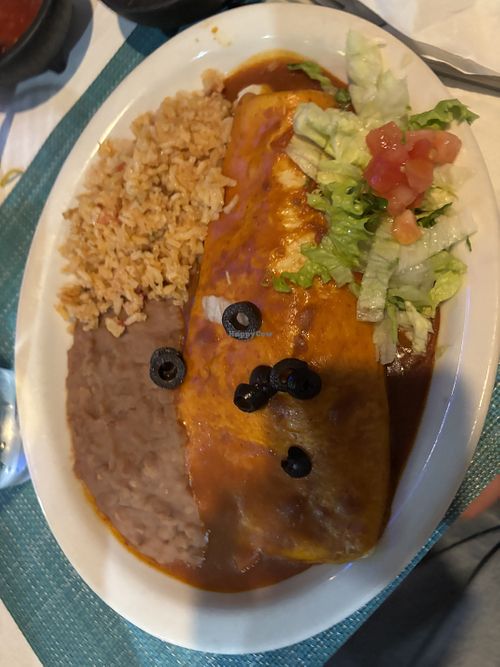 vegetarian burrito (veganized)! at Fiesta's Cafe & Cantina in Edwards