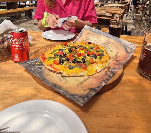 Vegan pizza  at Cervecería Petermann in Panguipulli