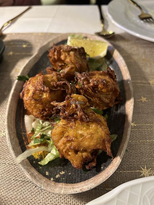 Onion bhaji  at Maurya Indian in San Pedro De Alcantara