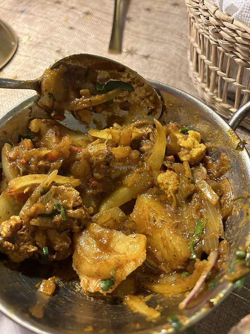 Saag aloo (forgot to take the picture before I started eating!)   at Maurya Indian in San Pedro De Alcantara