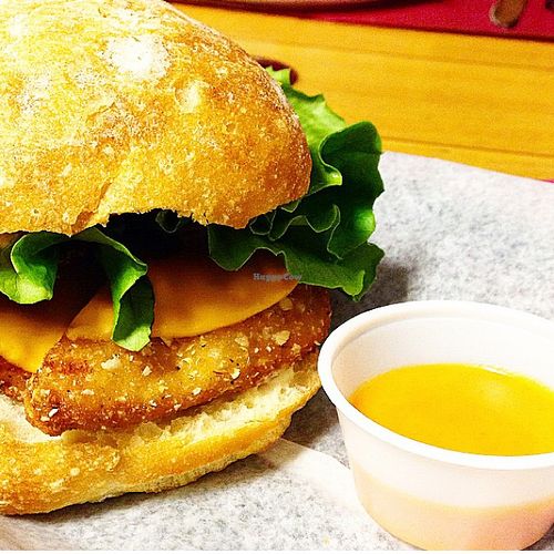 vegan chicken ciabatta  at MJ Star Grill in Medford