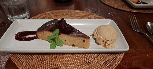 "Vegan cake" at Sandals Restaurant - Pacific Resort Rarotonga in Rarotonga