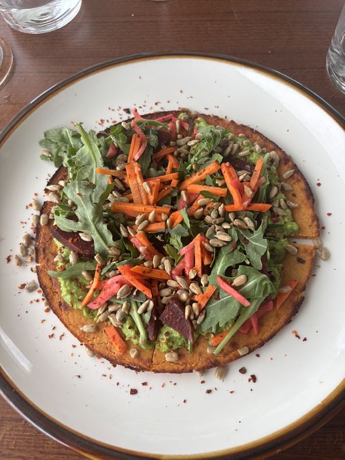 Sun-dried tomato socca   at Nightingale Rooftop in Holly Springs