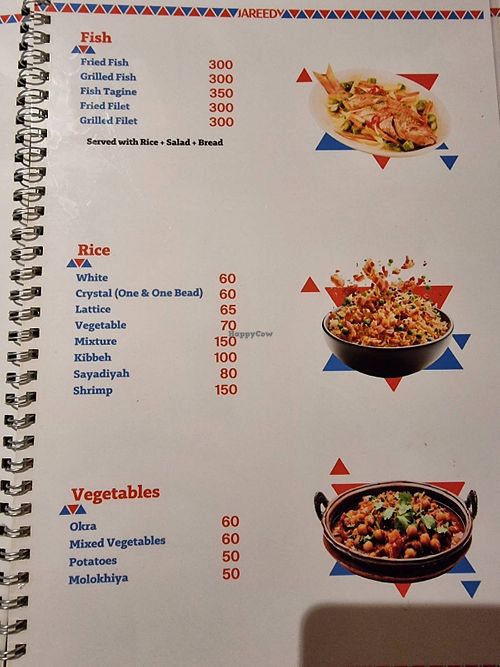Speisekarte at Jareedy Café - جريدي in Aswan