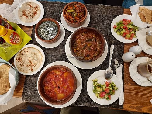Okra

Mixed Veg
Potatoes
Fladenbrot
Tahin at Jareedy Café - جريدي in Aswan
