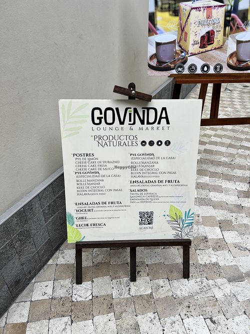 The menu  at GOVINDA - Lounge & Market in Lima