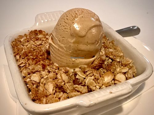 Apple crisp with caramel pecan ice cream   at Kiln in Shaker Heights