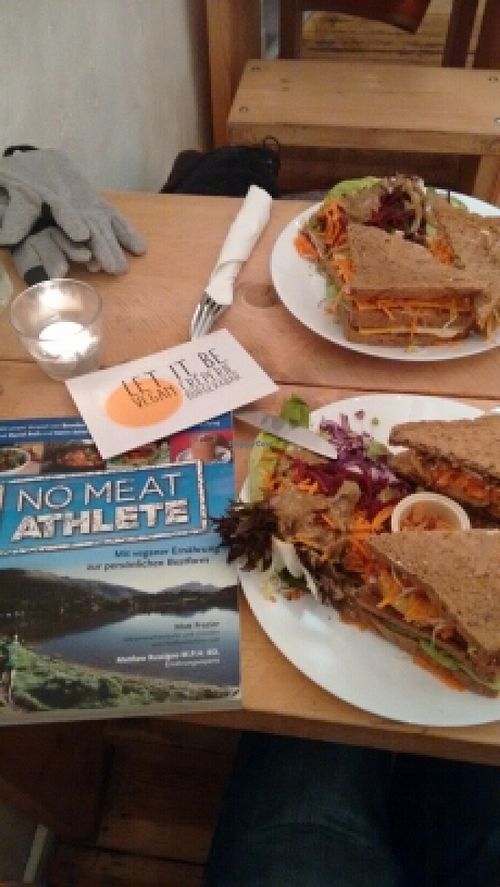 Great sandwiches and reading! at Let It Be in Berlin