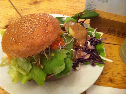 amazing black bean burger at Let It Be in Berlin