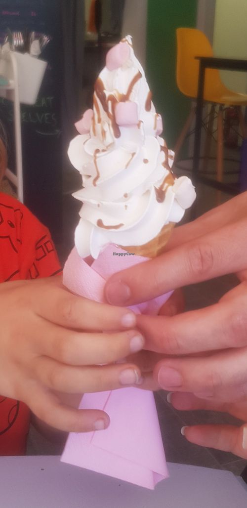 'Mr Whippy' with caramel sauce and marshmallows at Peas and Libertea in Whitley Bay