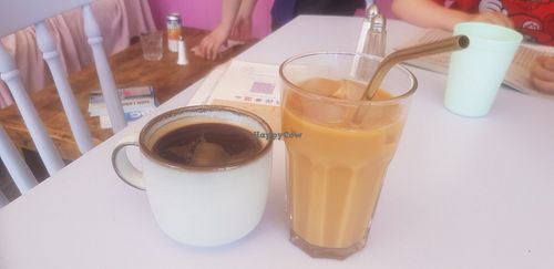 Good coffee and iced oat latte at Peas and Libertea in Whitley Bay