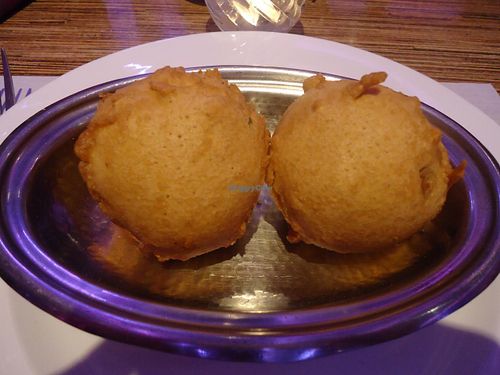 Batata Vada (fried mashed potato balls) Sooo good! at Tandoor in Palm Beach
