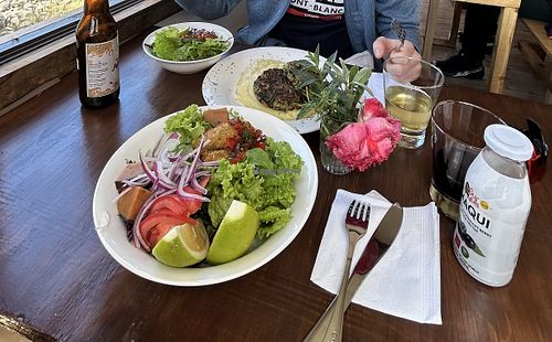 Falafel salad  at Café Chirifo  in Rio Ibanez