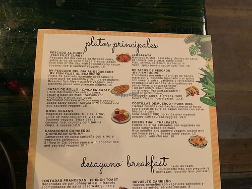 main plates at Buena Vista in Bocas Del Toro