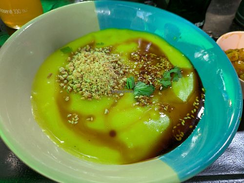 Tohu Pyaw  (rice noodles with a kind of thick bean sauce) at Burmese Noodle in Bangkok
