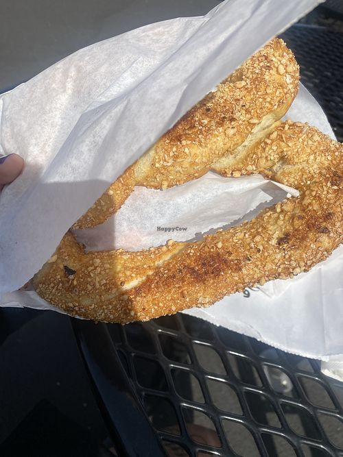Almond Pretzel w/o Butter Made Fresh - Very Yummy! 😋   at Twisties Pretzels in Modesto