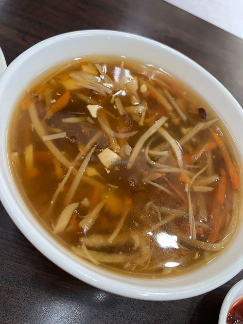 Hot and sour soup at Evergreen Vegetarian - 長青素食點心 in Taipei