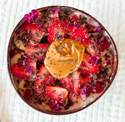 PB&J Smoothie Bowl  at Roots Restaurant in Manuel Antonio