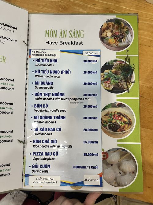 menu  at Quán Chay An Lạc in Nha Trang