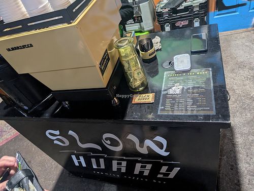 The stand at Slow Hurry Coffee in Youngstown