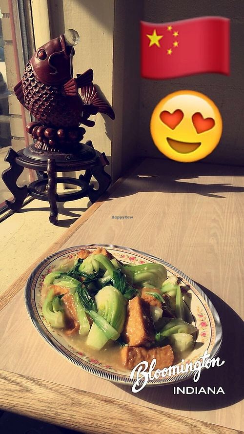 Stir-fried Bokchoy with Fried Tofu at  Lucky Express Lian 幸運快餐 in Bloomington