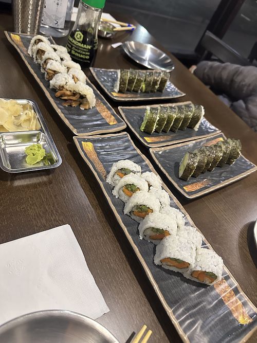Avocado, mushroom, yam yam roll  at Sushi Luma in Petaluma