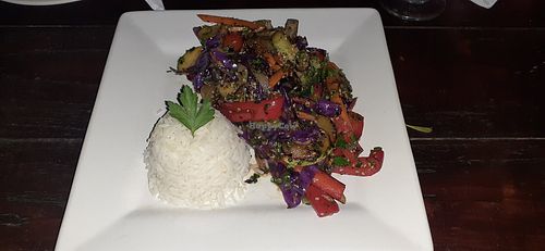 Vegetable wok (ask for no honey) at Restaurante La Proa in Barra De Valizas
