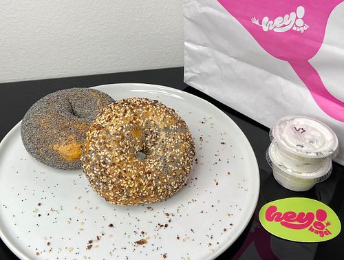 salted poppy + everything bagel (plated at home) at Hey Bagel  in Seattle