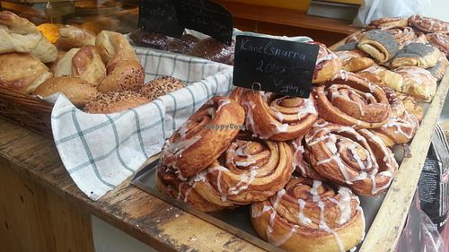 vegan cinnamon buns at Sattva Naturbageriet in Stockholm