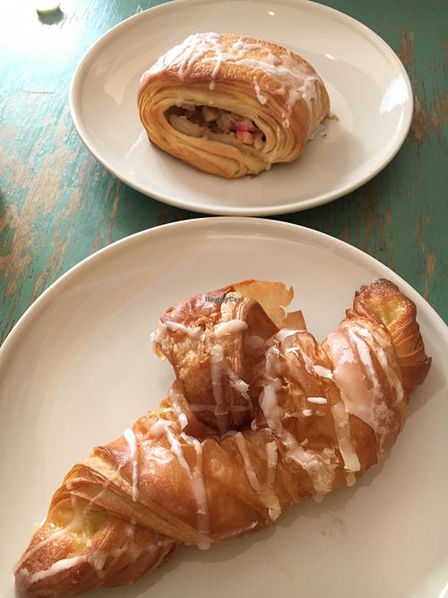 Apple bun and vanilla croissant.  at Sattva Naturbageriet in Stockholm