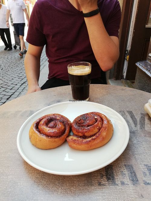 Vegan cinnamon rolls. Delicious. at Sattva Naturbageriet in Stockholm