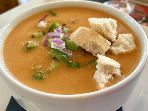 Gazpacho soup  at Las Burras Beachouse  in Gran Canaria