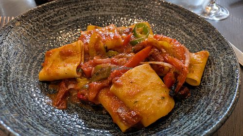 Paccheri Primavera at The Palazzo in Burnley