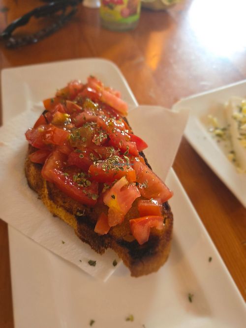 Bruchetta at Restaurante La Chalana (The Flatboat) in Lanzarote