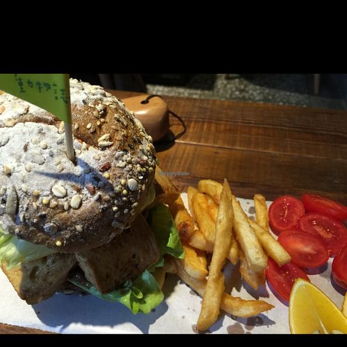 Sesame Tofu Burger at About Animals in Taipei
