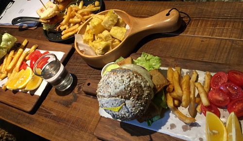 Generous Portions!! (all burgers come with fries&fruits) at About Animals in Taipei