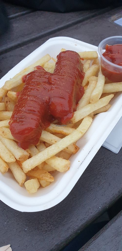 Vegan currywurst at Harbour Burger in St Andrews
