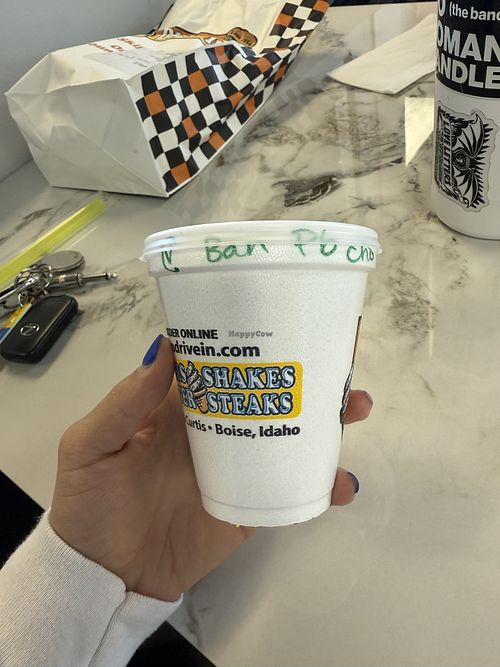 Vegan Chocolate Peanut Butter & Banana Shake  at Big Bun Drive In in Garden City