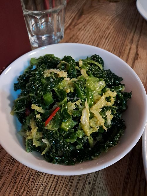 Seasons veggies fried with garlic at Sora Diana in Edinburgh