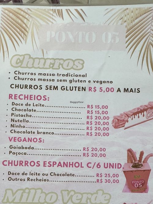 Menu. They currently have one more vegan option not listed on the menu   at Barraca 05 in Santa Catarina