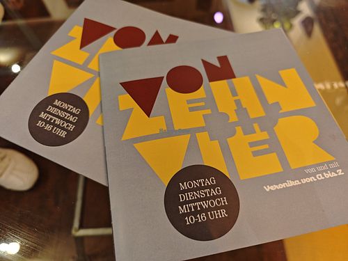 Menu at Café Veronika at Academy Bar in Salzburg