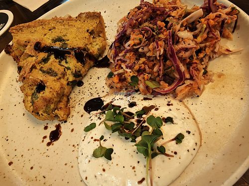 Spinach quiche with coleslaw, yummy! at Café Veronika at Academy Bar in Salzburg