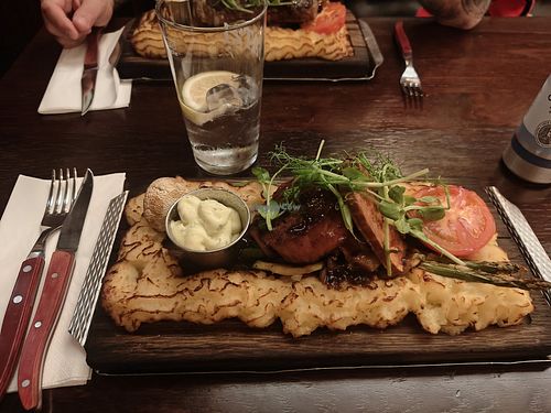 Vegan plankstek at Glada Stinsen in Stockholm