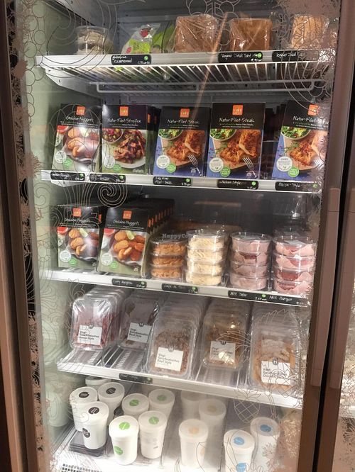 Fridge options at Hiltl Vegimetzg in Zurich